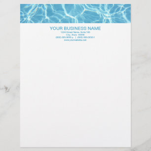 Pool Water Letterhead Persoonlijk Briefhoofd