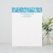 Pool Water Letterhead Persoonlijk Briefhoofd (Staand voorkant)