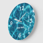 Pool water met Jouw tekst Acrylwandklok Grote Klok (Hoek)