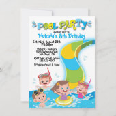 Pool Waterslide Birthday Party Kaart (Voorkant)