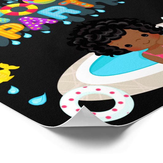 Pool welkomstfeest bord Meisjesspetter zwemmen Poster (Hoek)