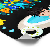 Pool-welkomstfeest Boy waterslide poolpartij Poster (Hoek)