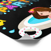 Pool-welkomstfeest Girl waterslide poolpartij Poster (Hoek)