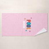 Pool zwemmen zomertypografie roze maddoek badhanddoek (Badhanddoek)