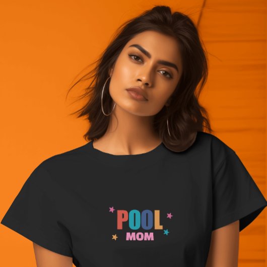 Pool zwemmen zomertypografie zwarte moeder T-Shirt