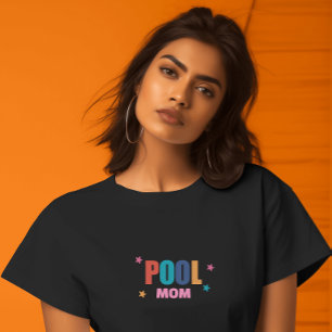 Pool zwemmen zomertypografie zwarte moeder T-Shirt