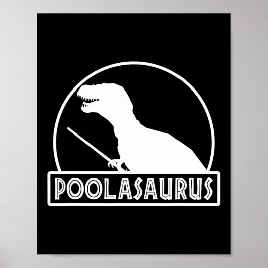 Poolasaurus Biljart Speler Dinosaur Snooker Acht Poster (Voorkant)