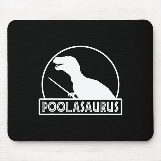 Poolasaurus Biljart Speler Dinosaurus Snooker Acht Muismat (Voorkant)