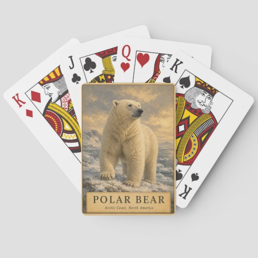 Poolbeer Arctische Kust VINTAGE Pokerkaarten (Achterkant)