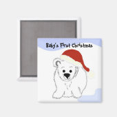 Poolbeer Baby's Eerste Kerstmis Magneet (Voorkant / Achterkant)