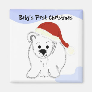 Poolbeer Baby's Eerste Kerstmis Magneet