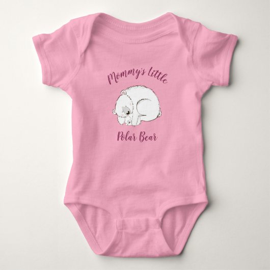 Poolbeer Babyshower Roze Meisje Romper (Voorkant)