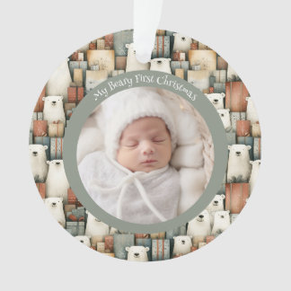 Poolbeer Cirkel Kerst Acryl Ornament
