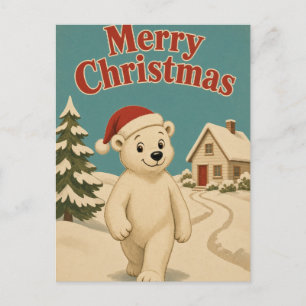 Poolbeer Cottage Pad Dier Kerstmis Briefkaart