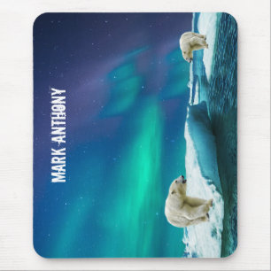 Poolbeer en Noorderlicht Alaska Muismat