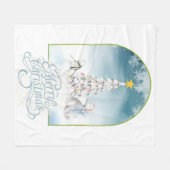 Poolbeer en Sneeuwman Fleece Deken (Voorkant (Horizontaal))