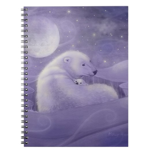 Poolbeer en Welp Winter Notebook Notitieboek (Voorkant)