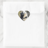 Poolbeer en zwarte beer knuffelen hart sticker (Tas)