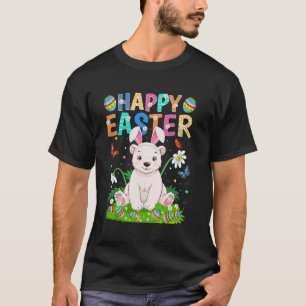 Poolbeer Gelukkig Pasen Eieren Jacht Konijn Oor Pa T-shirt