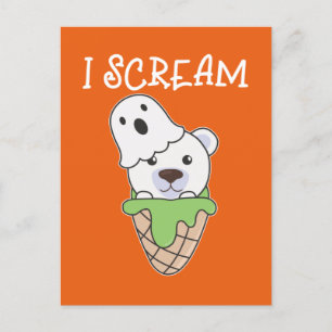 Poolbeer Halloween Geest I Scream Ijs Punt Feestdagenkaart
