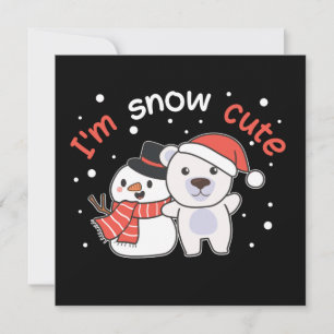 Poolbeer Ik Ben Sneeuw Schattig Sneeuwman Sneeuw S Kaart