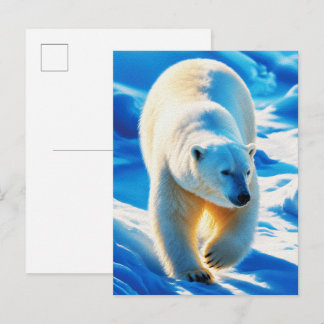 Poolbeer in Gouden Licht – Arctisch Wilde Dieren P Briefkaart