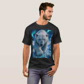 Poolbeer in het Arctisch gebied – 3D Micro Mozaïek T-shirt (Voorkant volledig)
