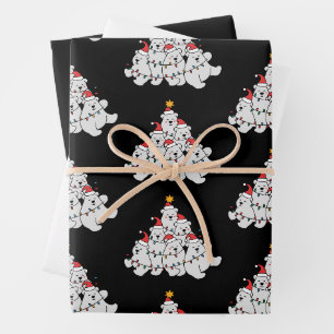 Poolbeer Kerstboom Grappige Dieren Beren Inpakpapier Vel