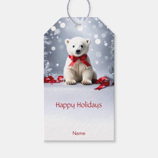 Poolbeer Kerstcadeau Tag Cadeaulabel (Voorkant)