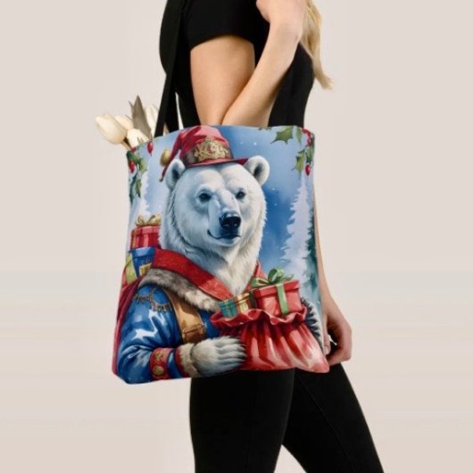 Poolbeer Kerstman Kerstontwerp Tote Bag