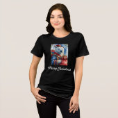 Poolbeer Kerstman Kerstontwerp Tri-Blend Shirt (Voorkant volledig)