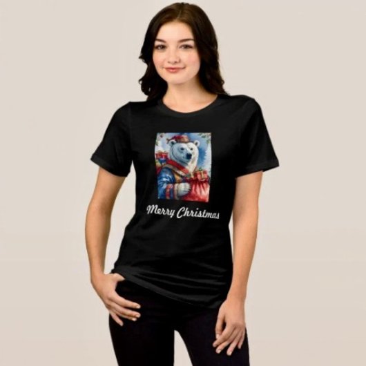 Poolbeer Kerstman Kerstontwerp Tri-Blend Shirt