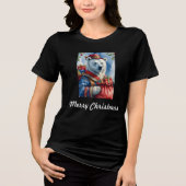 Poolbeer Kerstman Kerstontwerp Tri-Blend Shirt (Voorkant)