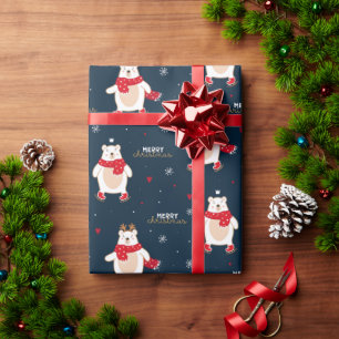 Poolbeer Kerstmis Cadeaupapier