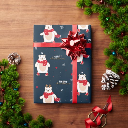 Poolbeer Kerstmis Cadeaupapier (Feestdagen Geschenken)