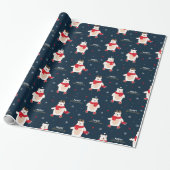 Poolbeer Kerstmis Cadeaupapier (Uitgerold)