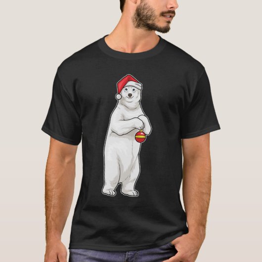 Poolbeer Kerstmis Kerstbal T-shirt (Voorkant)