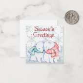 Poolbeer Kerstmis Notitiekaartje (Voorkant / Achterkant in situ)