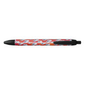 Poolbeer Kerstmis op Rood Zwarte Inkt Pen (Achterkant)
