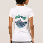 Poolbeer Kunst T-Shirts Dames Poolbeer T-Shirt (Achterkant)