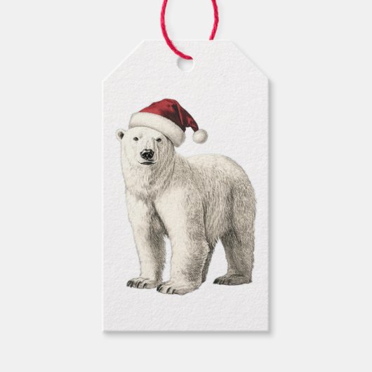POOLBEER MET KERSTMUTS KADOETIKET CADEAULABEL (Voorkant)