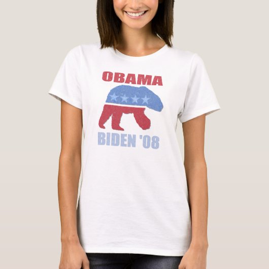 Poolbeer Obama Biden Lange Mouwen Dames T-shirt (Voorkant)