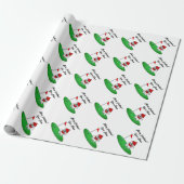 Poolbeer op golfbaan schattig kerstfeest cadeaupapier (Uitgerold)