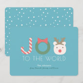 Poolbeer Rendier Hoofdstuk Blauwe Kerstkaart (Voorkant / Achterkant)