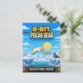 Poolbeer, Retro 8-Bit Pixelkunst Briefkaart (Staand voorkant)