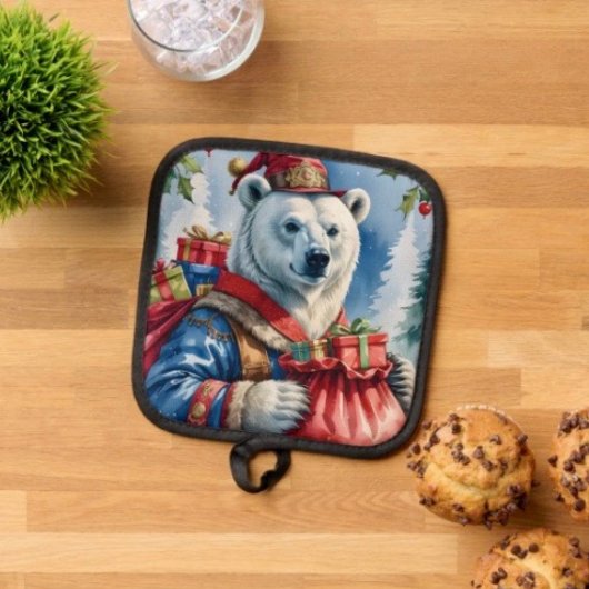 Poolbeer Sinterklaas Kerstontwerp Pannenlap