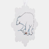Poolbeer sneeuwvlok papier ornament kaart (Rechts)