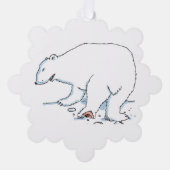 Poolbeer sneeuwvlok papier ornament kaart (Voorkant)
