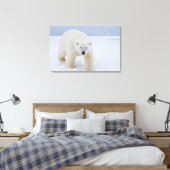 poolbeer, Ursus maritimus, op ijs en sneeuw; Canvas Afdruk (Insitu (Slaapkamer))