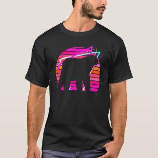 Poolbeer Vaporwave Zonsondergang Origami Synthwave T-shirt